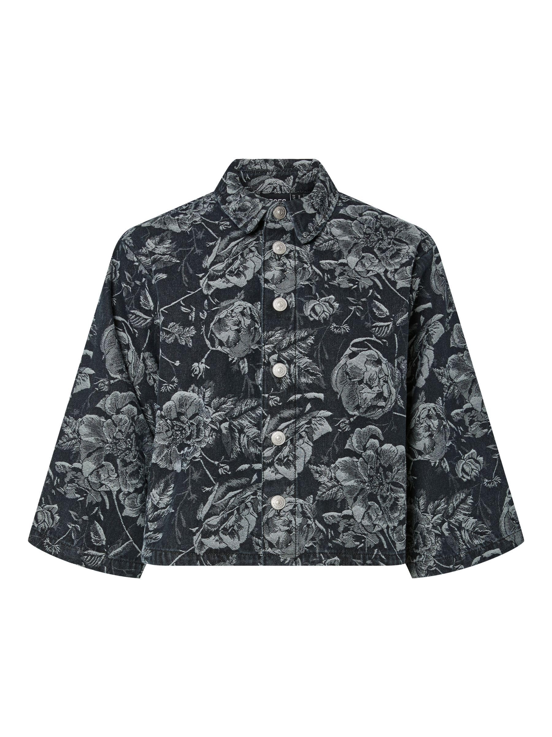 PIECES Pcmarosa - Maglietta in Denim a 3/4, Nero, L