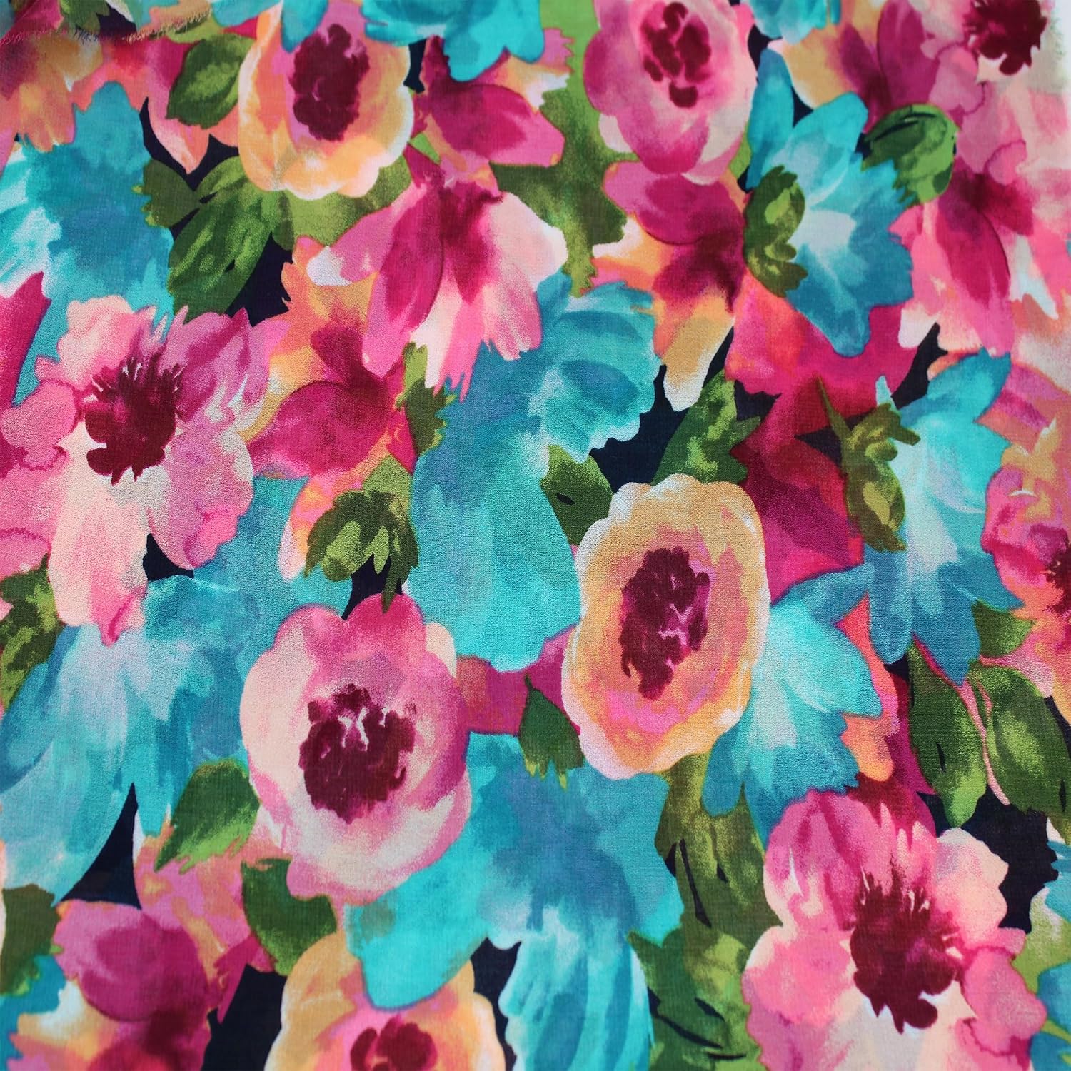 58" Wide Printed Hi Multi Chiffon Washed Fabric by the Yard - Soft Material - Apparel, Draperies, Headband, Accessories, Home Decoration, School & DIY Project