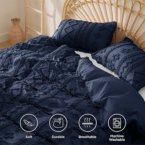 Miniatura 50 de Bedsure Funda de edredón bohemia, tamaño Queen, suave y cómoda, diseño elegante, ropa de cama bohemia para decoración, lavable a máquina, para todas