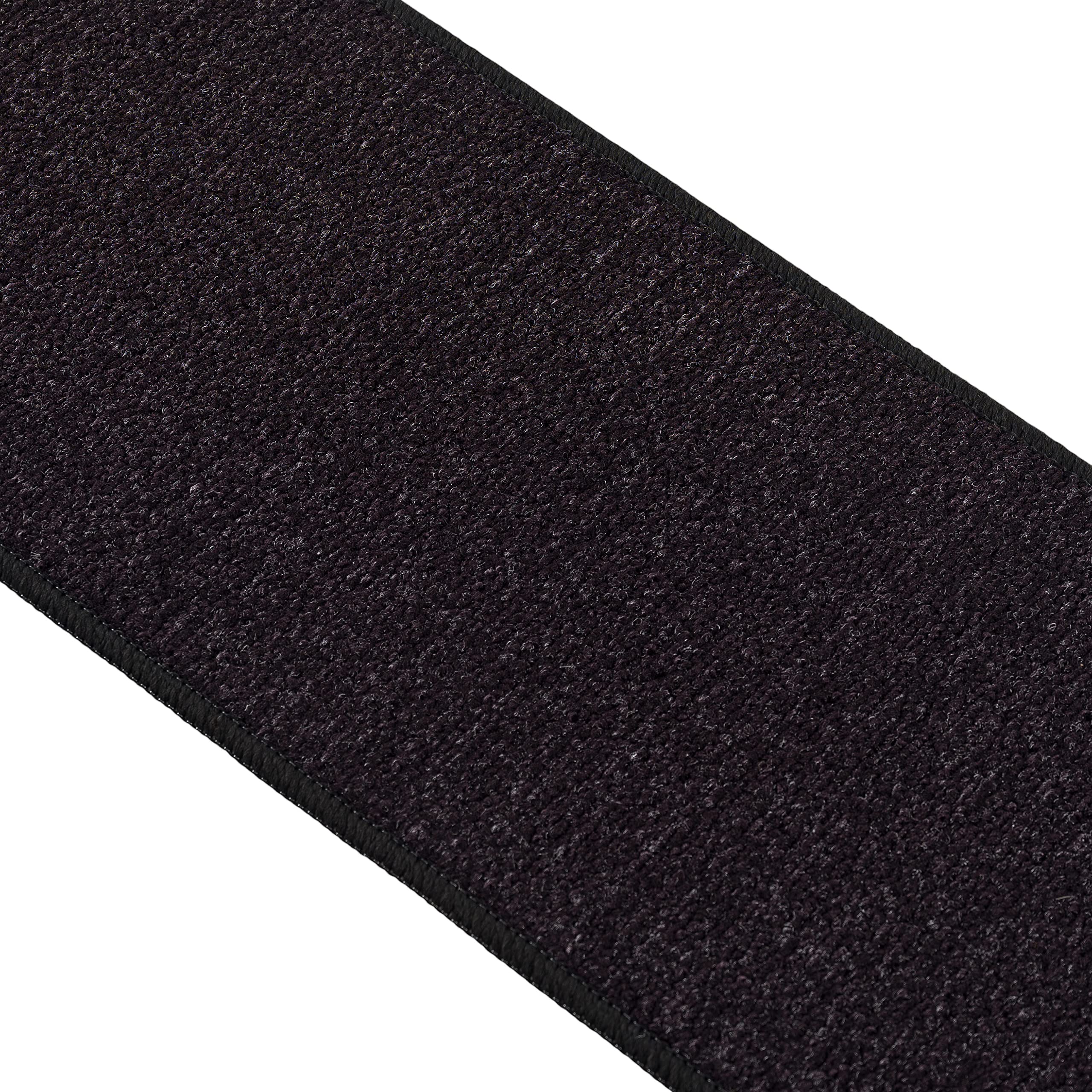 Beverly Rugs Stair Step Treads Non Slip for Wooden Steps, Indoor Carpet Runner Mats, Anti-Skid Rubber Backing, Pet Dog Stair Pads, Set of 15, Black 3