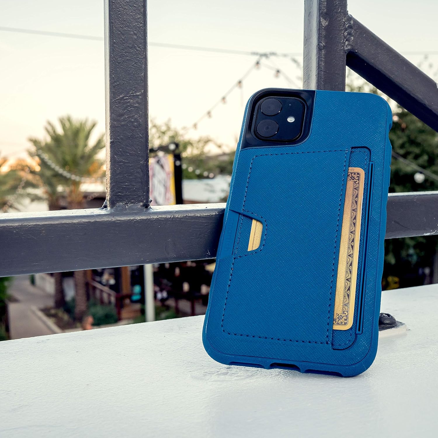 Smartish® iPhone 11 Pro Max Wallet Case - Wallet Slayer Vol. 2 [Slim Protective Kickstand] Credit Card Holder (Silk) - Black Tie Affair - Image 7