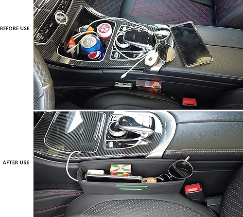 Miniatura 4 de Organizador de espacio para asiento de automóvil, accesorios de automóvil para evitar caídas y almacenamiento, caja de almacenamiento lateral de