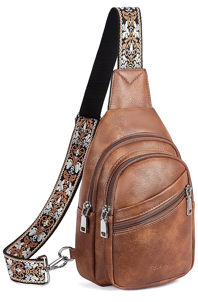 Telena Sling Bag for Women Crossbody Bags Purse for Women Vegan Leather Fanny Pack with Adjustable Strap