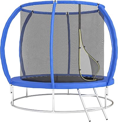 Soozier 8ft Trampoline Outdoor with Enclosure Net ASTM Certified Ladder