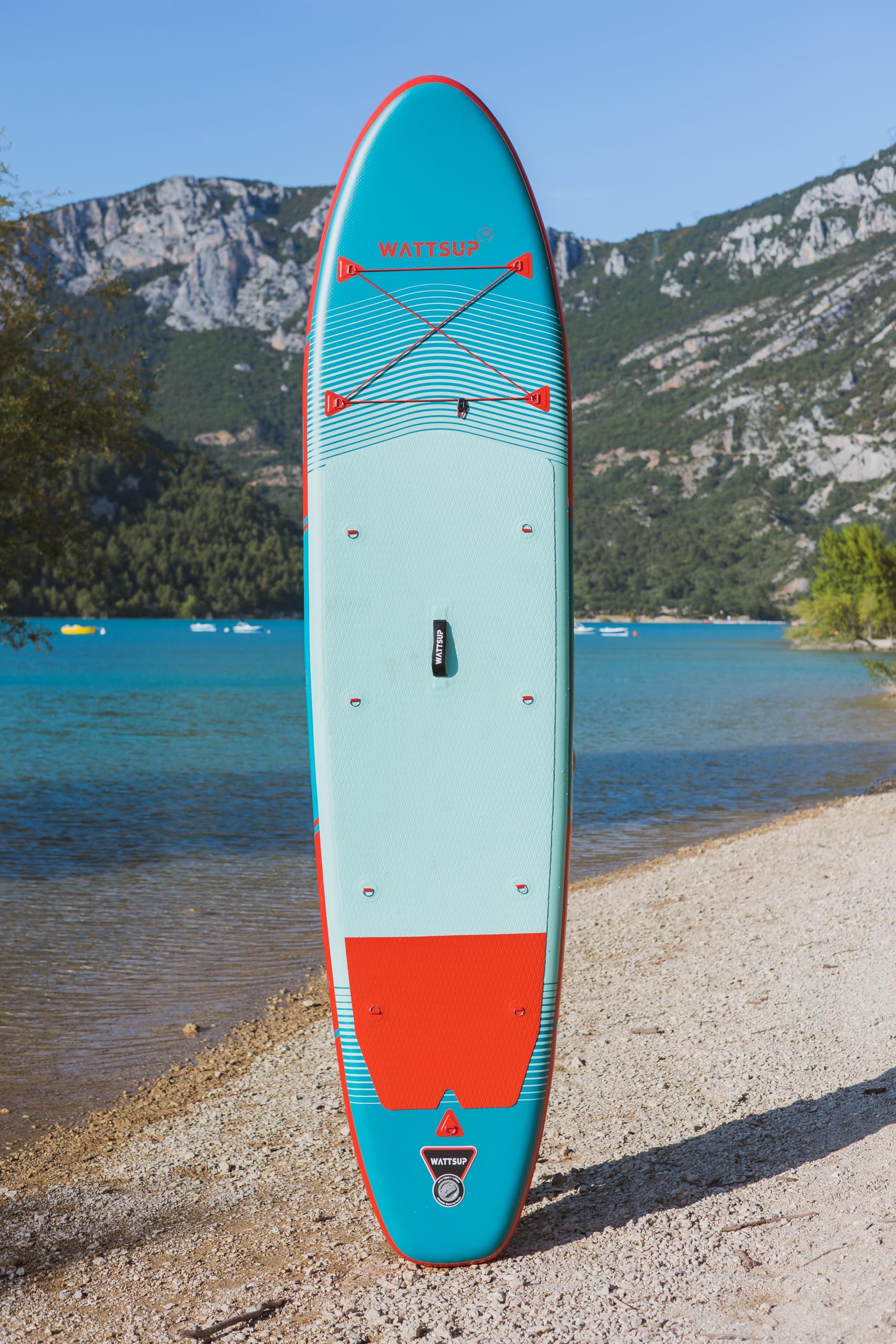 Wattsup - SUP Stand Up Paddle nadmuchiwany F12 12' - 366x84x15 cm Dropstitch - Zestaw kompletny: Wiosło, Smycz, Pompa, Torba transportowa - Do 150 kg - Niebieski