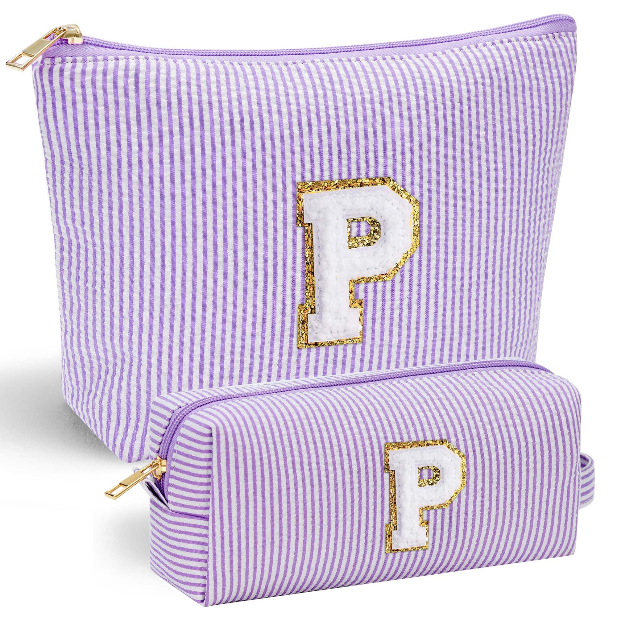 Parima Personalised Gifts for Girls Women - Personalised Make up Bag Initial Make up Bags A Preppy Stuff Birthday Gifts for Women Gift for Girl Womens Girlfriend Teenage Girls Gift Makeup Bag — view 49