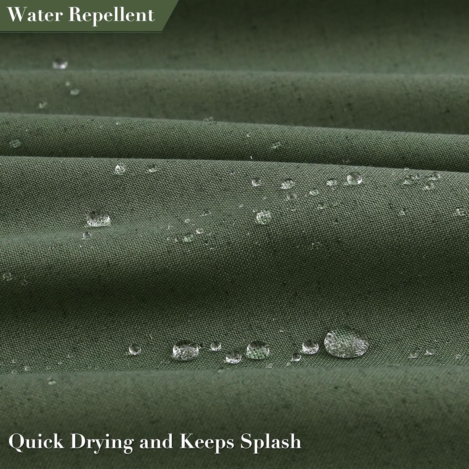 Nanspring Olive Green Boho Linen Shower Curtain for Bathroom Luxury Fancy Modern Rustic Fabric Shower Curtain Set with Hooks Farmhouse Hotel Style Bath Accessories Decor Water Repellent 72x72