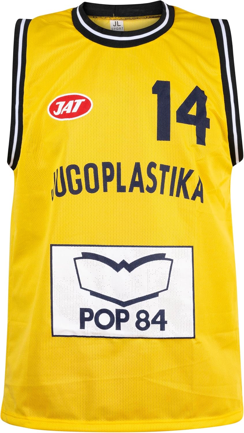 Pop 84 Iconic Croatian Dino Radja Jugoplastika 14 Yellow Jersey Basketball Retro