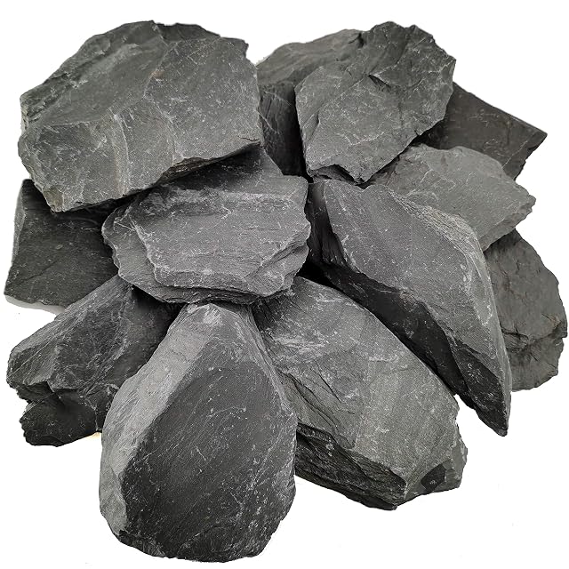 Voulosimi Piedras de Pizarra Natural de 5 a 7 Pulgadas, Piedra Negra