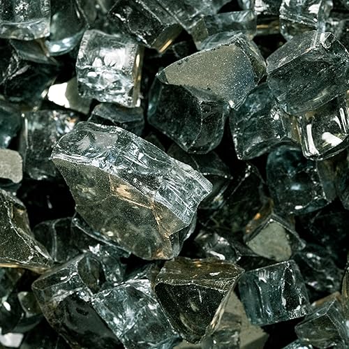 Miniatura 7 de MSI Vidrio negro galaxia, rocas de vidrio templado reflectante de 12 pulgada de alto brillo para propano o gas natural, rocas de vidrio para