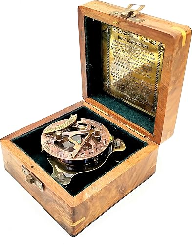 Miniatura 4 de Brújula de reloj de sol, vintage marino del oeste de Londres antiguo de 2.5 pulgadas, brújula de reloj de sol de latón antiguo de 2.5 pulgadas,