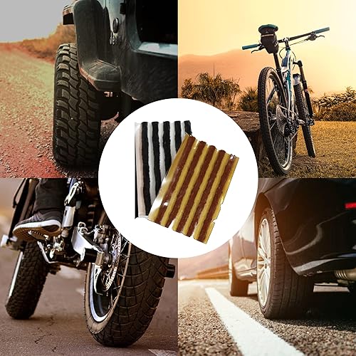 Miniatura 7 de PAX Kit de 30 tapones de reparación de neumáticos marrones de 8 pulgadas, tira de sellado sin cámara para reparación de pinchazos, cuerda de sellado