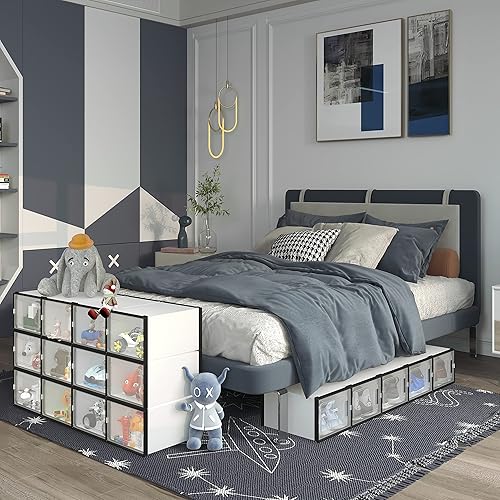 Miniatura 7 de YITAHOME Caja de zapatos de tamaño pequeño juego de 12 organizadores de almacenamiento de zapatos apilables caja de almacenamiento de zapatos cajones