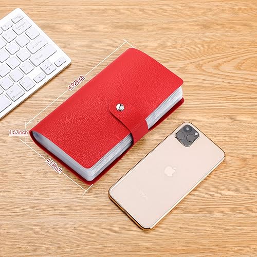 Miniatura 7 de Organizador de tarjetas de crédito RFID, soporte para tarjetas de visita para hombres y mujeres con 96 ranuras para tarjetas, soporte de cuero de