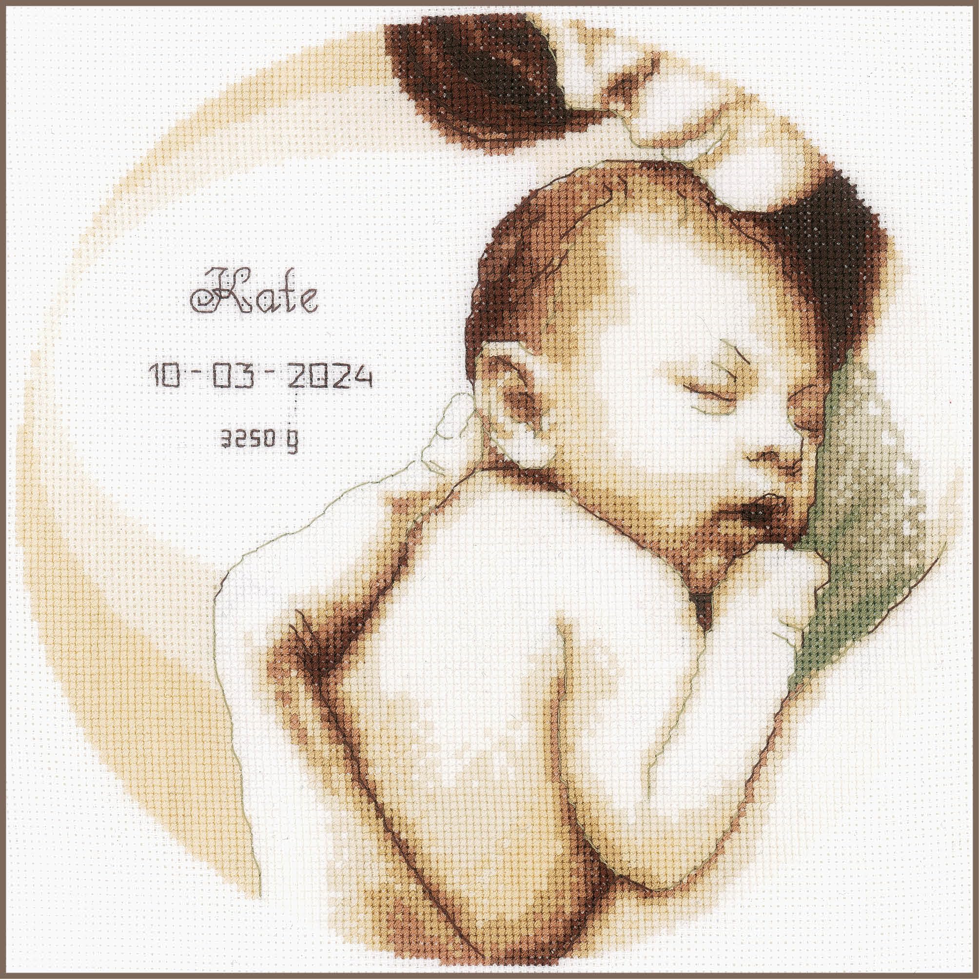 Point De Croix Naissance Vervaco Point De Croix Compté Kit DIY Cadeau Bebe Naissance Personnalisé BÉBÉ Tableau Complet Kit De Broderie Loisir Créatif Maison Décoration Ca. 25 X 24 Cm Cross Stitch