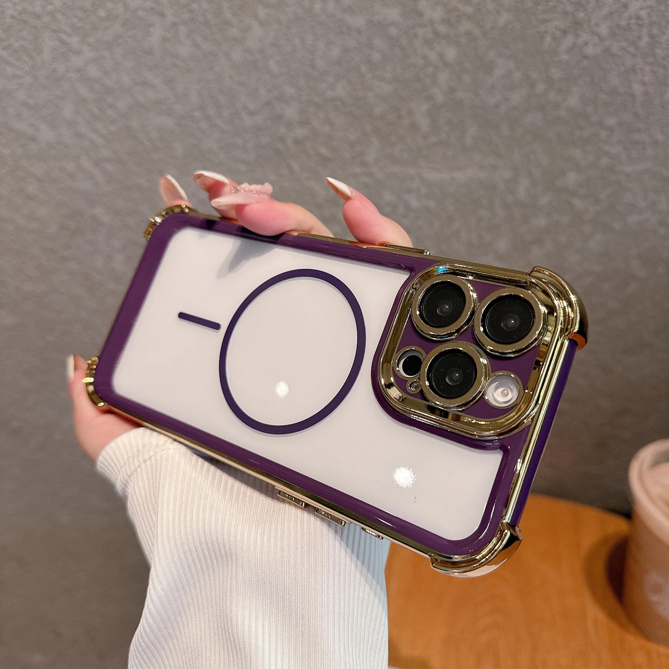 Étui iPhone 15 Plus violet foncé transparent pour un usage quotidien sûr - 7