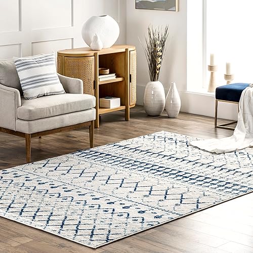 nuLOOM Moroccan Blythe Area Rug, 9x12, Light Blue