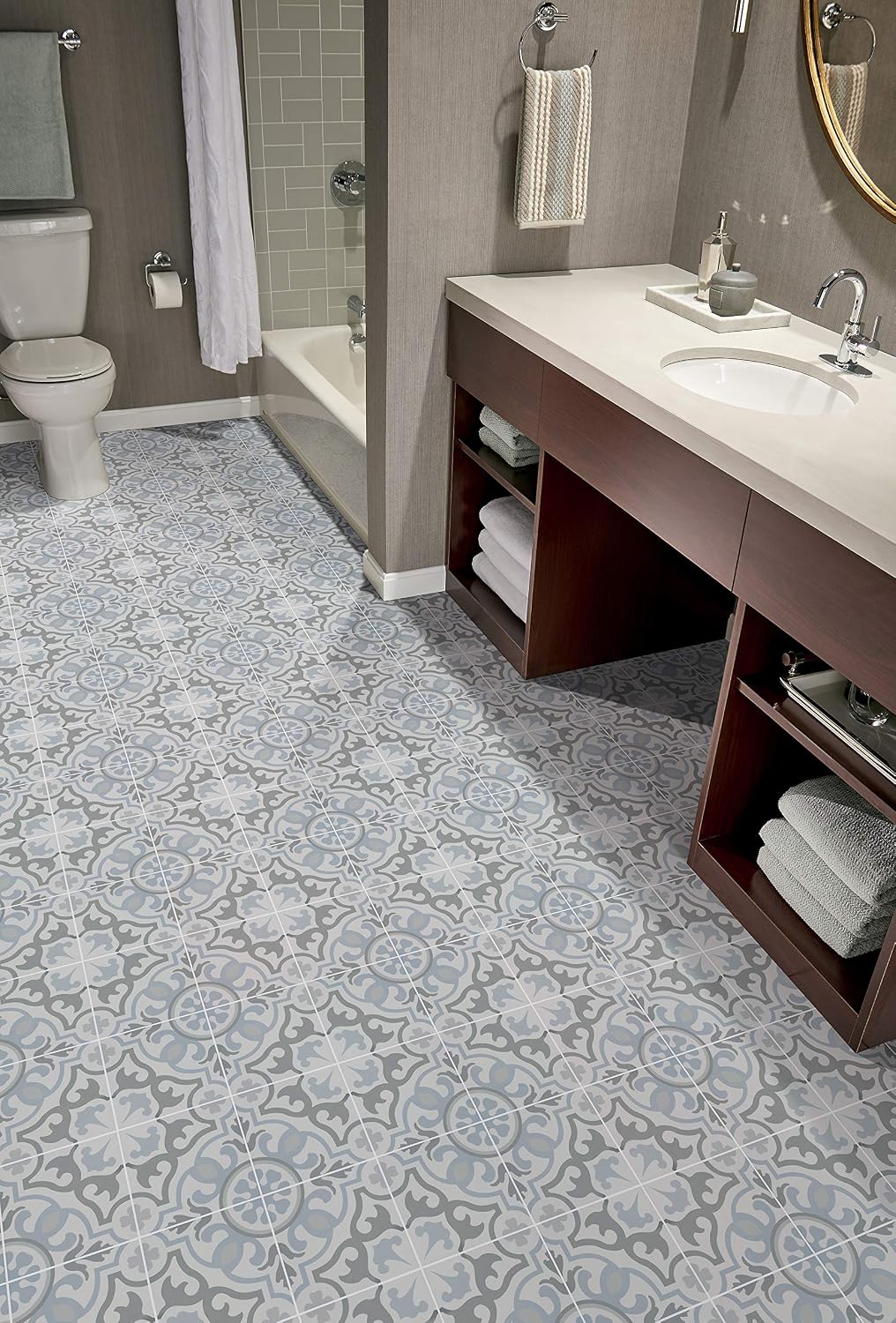 Buy Ms International Blume Encaustic 8 In X 8 In Glazed Porcelain Wall Tile For Bathroom