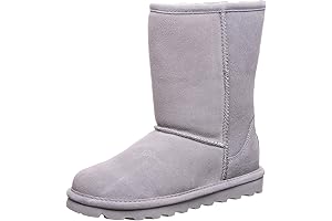 Women's Gray Classic Suede Slip-On Winter Boots