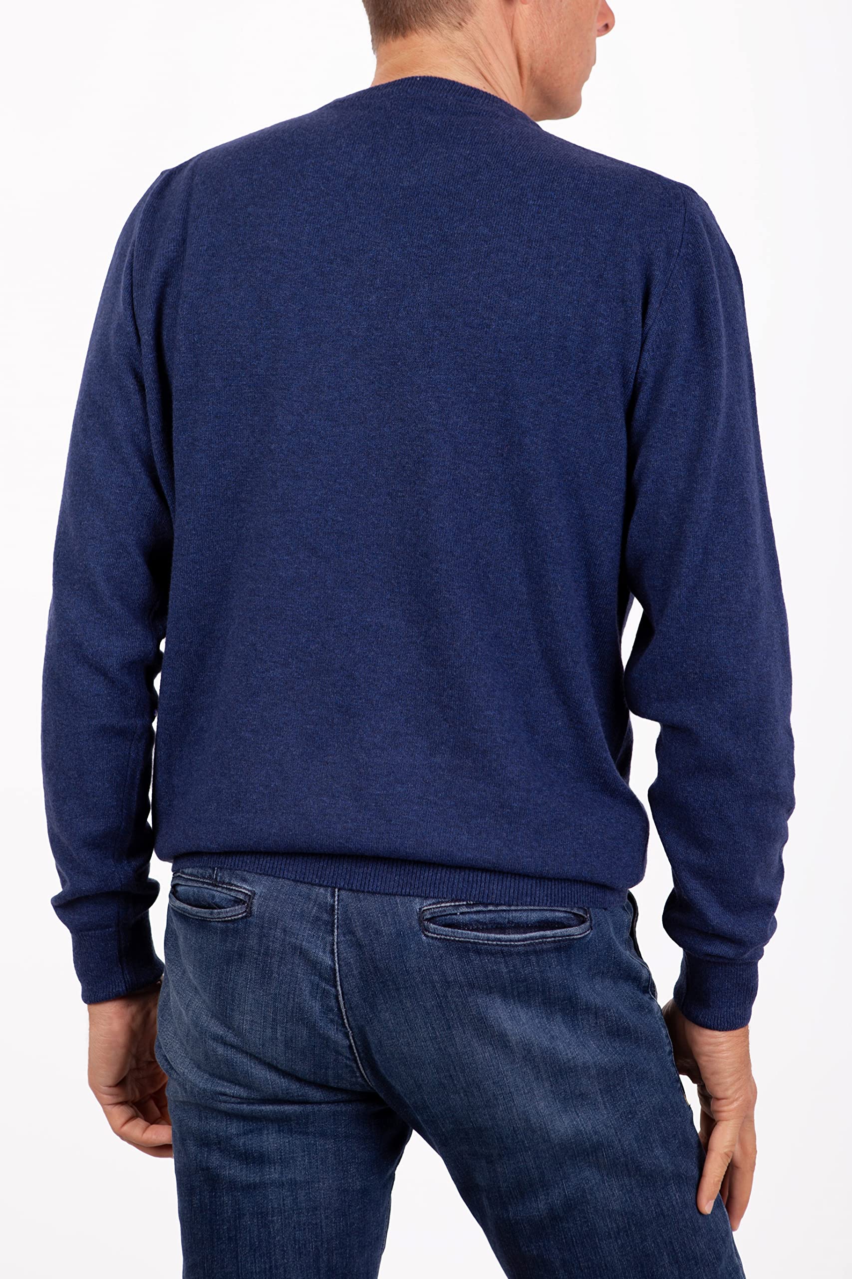 Girocollo Uomo Manica Lunga Misto Cashmere Seta Made in Italy
