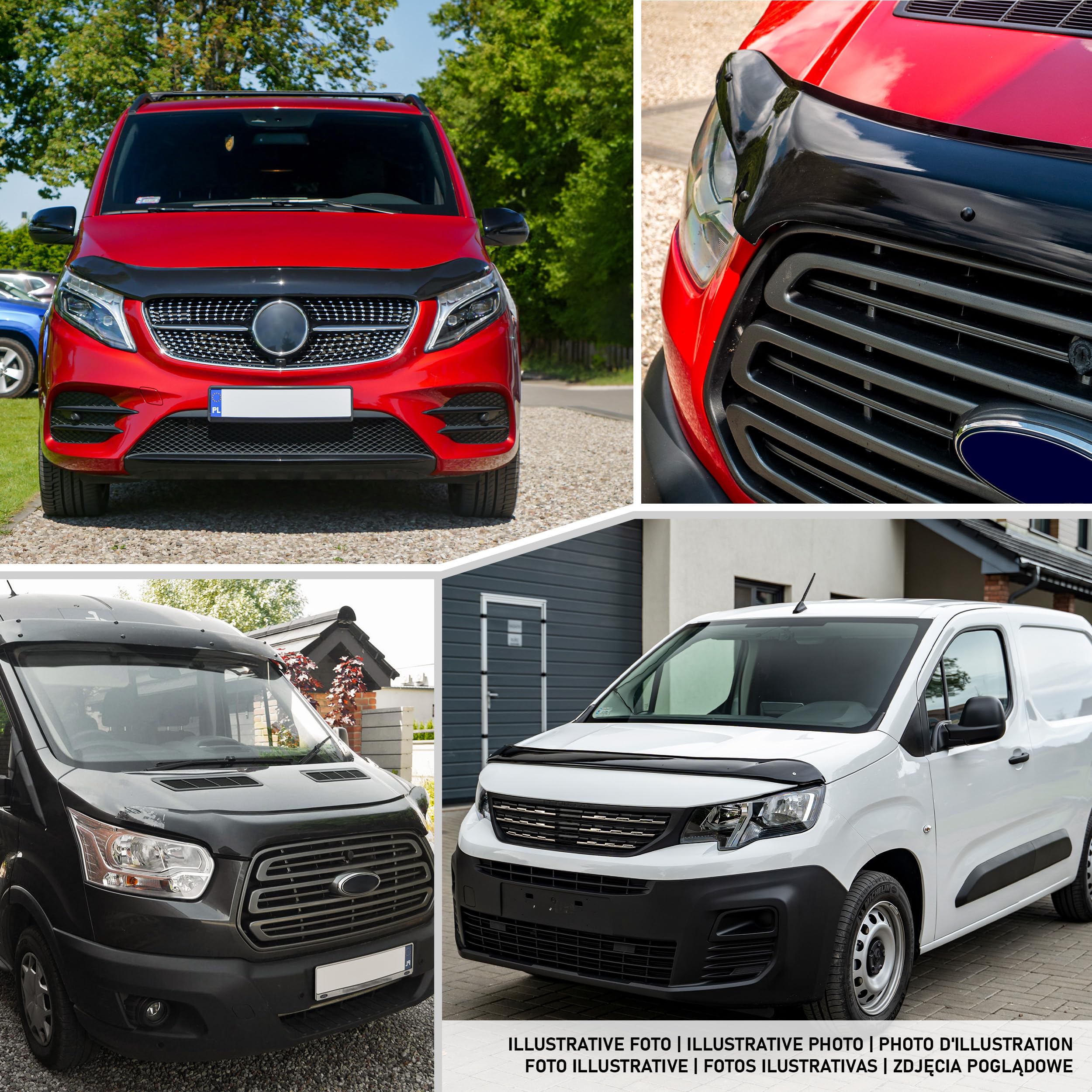 CHROMEMASTER | Protection Contre les Gravillons ; Protège-capot Compatible avec Citroën Berlingo à partir de 2019 | ABS Noir | Le Déflecteur de Capot Protège Contre les Projections de Graviers