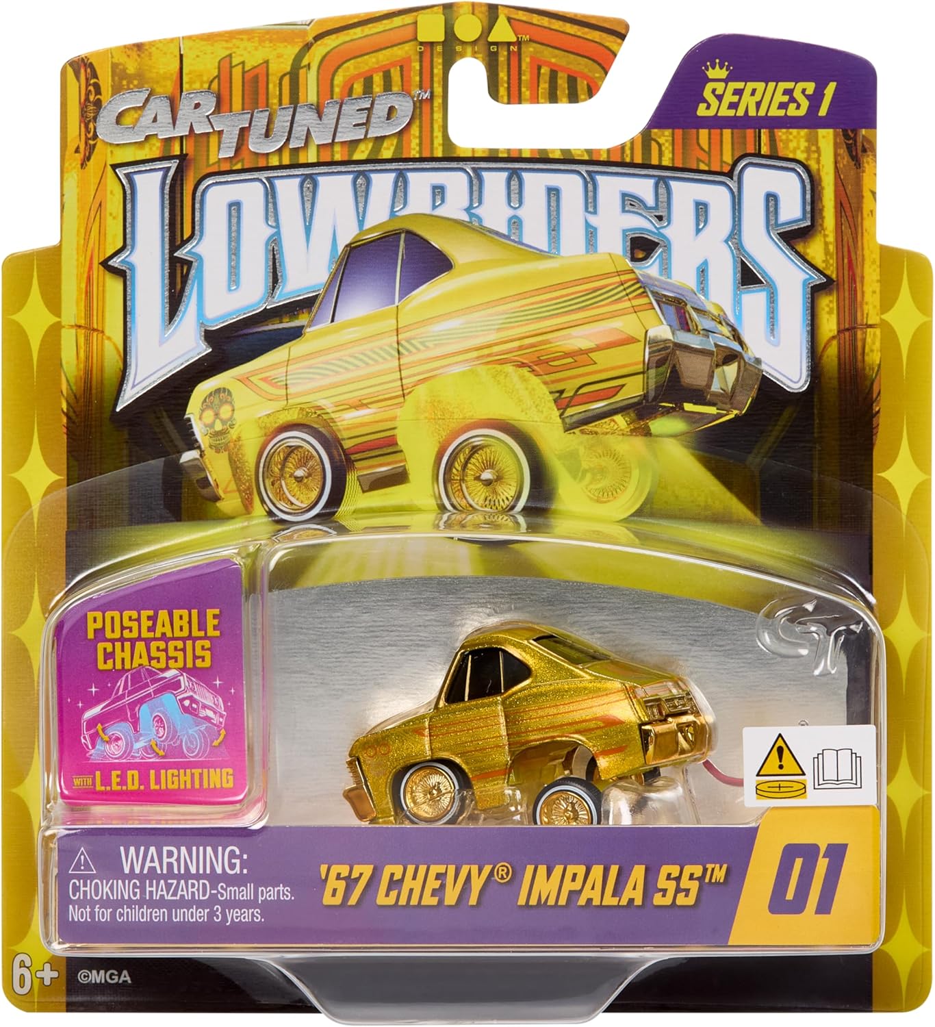 CarTuned Lowrider Series 1-1967 Impala SS (Yellow/Gold)