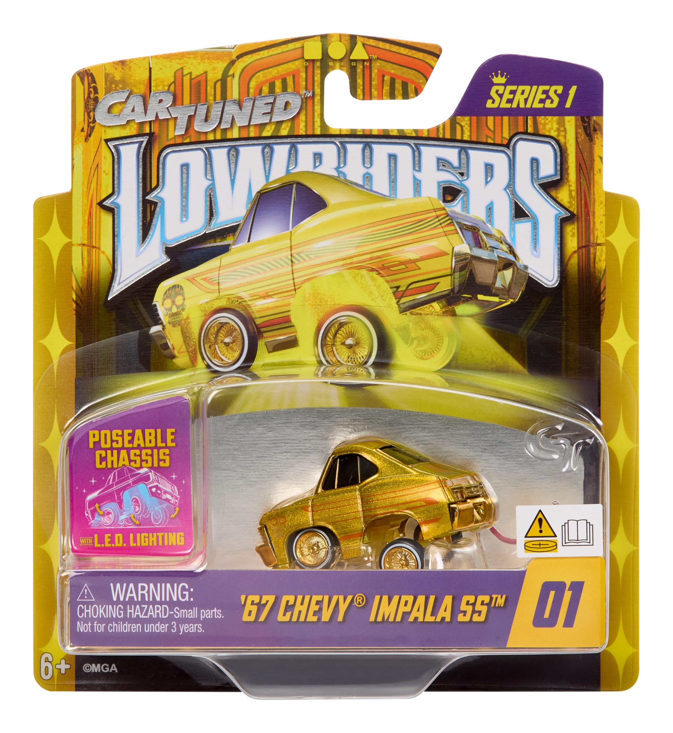 Amazon.com: CarTuned Lowrider Series 1-1967 Impala SS (Yellow/Gold