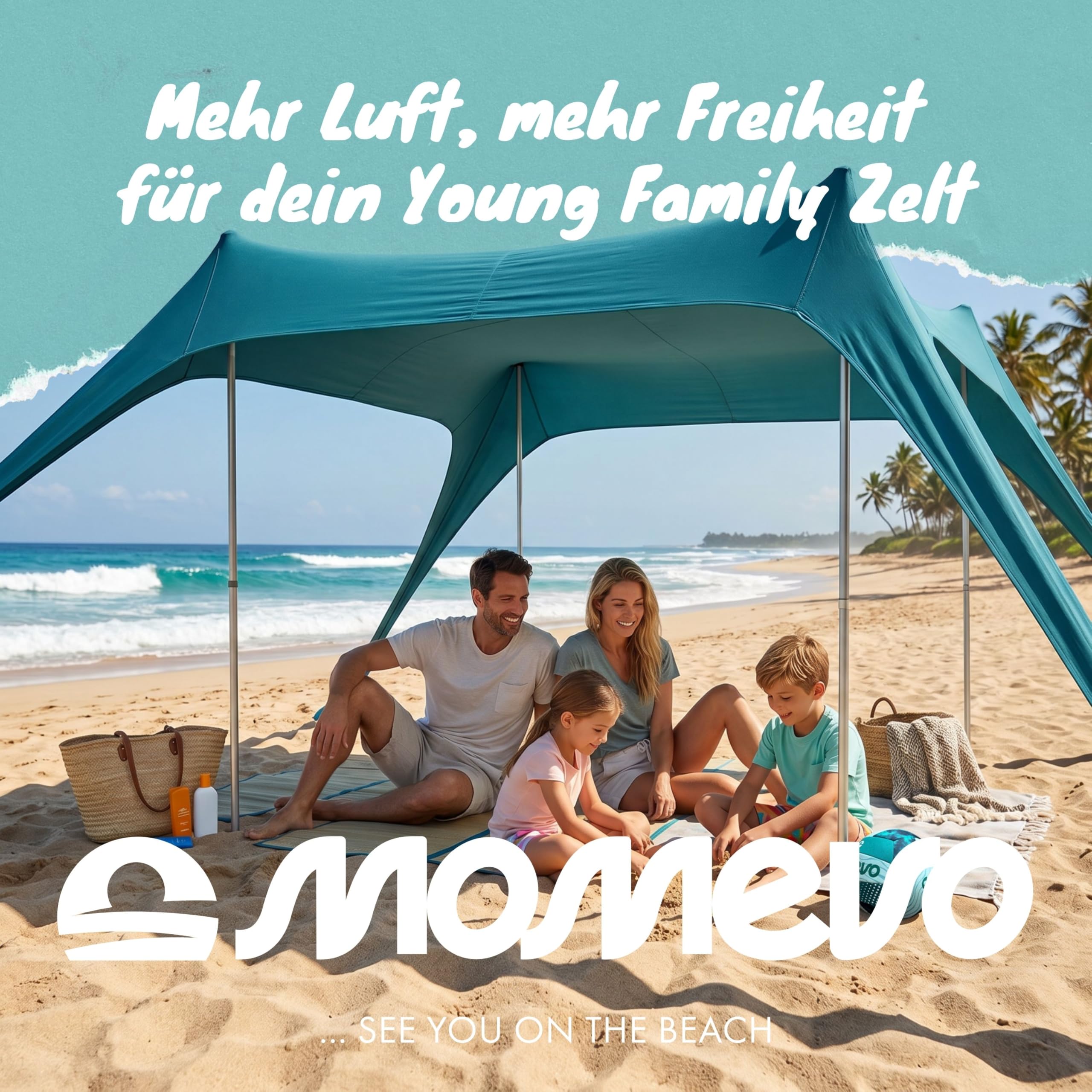 Alu-Zusatzstangen für Sunsail Klassik Strandzelt – 2er Set, 160 cm, für mehr Stabilität & Schatten