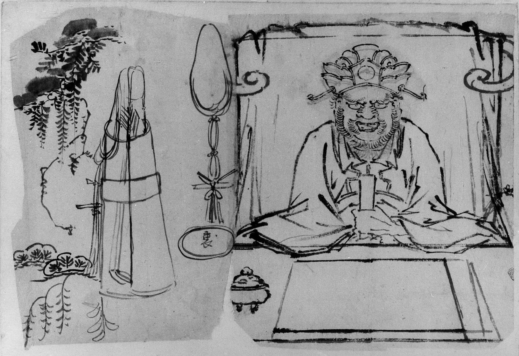 Boceto de Hokusai, lámina decorativa de arte japonés en papel mate de archivo pequeño