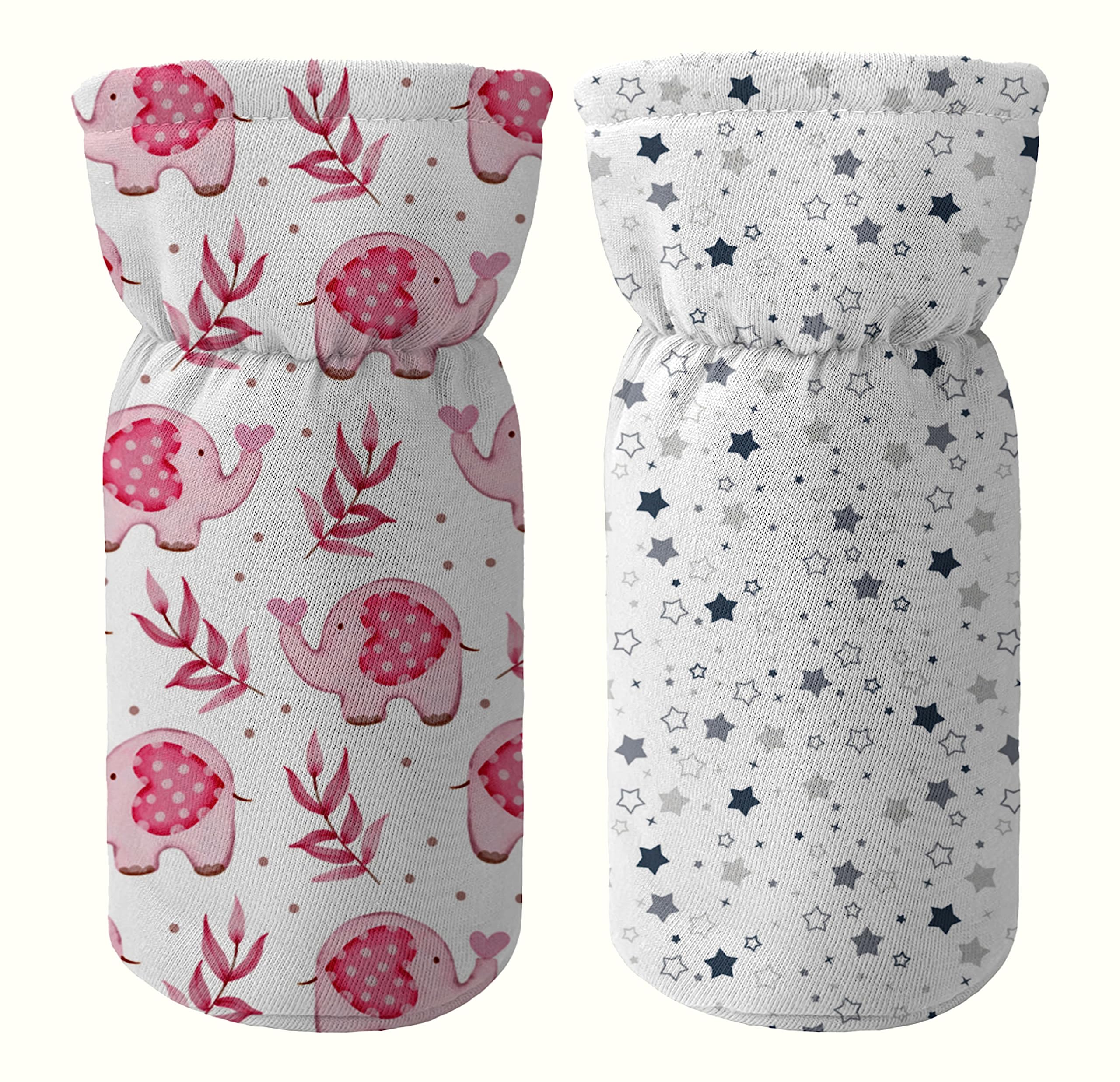 Custom Catch Soft Plush Baby Bottle Feeding Cover Tote Bag Carrier Bag Bottle Cover with Strap Pack of 2 (Daisy)