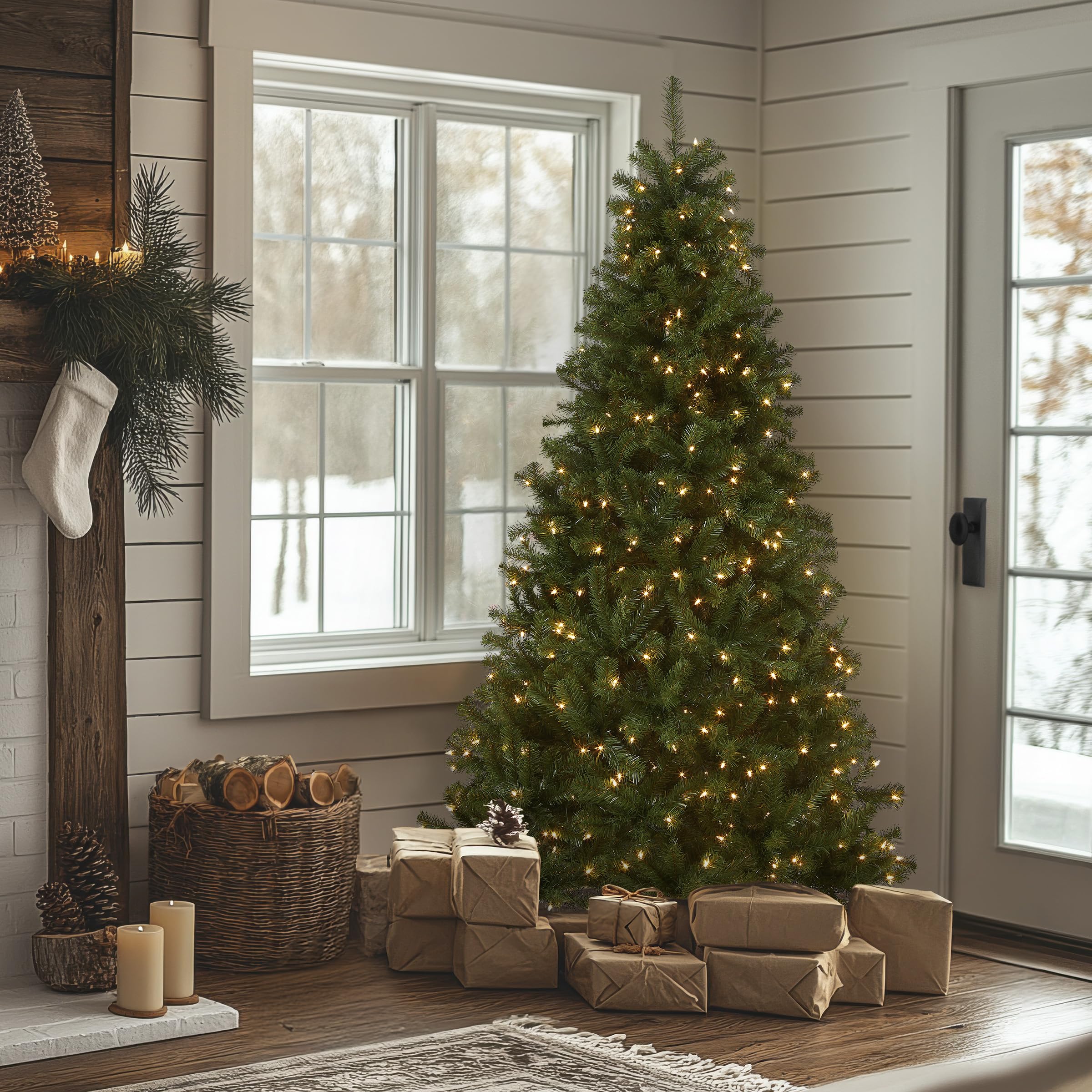 Amazon.com: National Tree Company 7 ft Pre-Lit North Valley Spruce