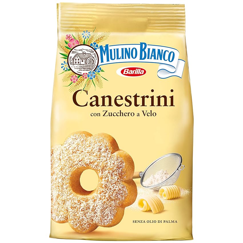Mulino Bianco Dolcetti Canestrini, Biscotti Frollini con Zucchero a Velo, Burro e Uova Fresche, 200 g