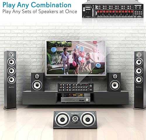 Miniatura 4 de Pyle Amplificador de potencia Bluetooth inalámbrico de 8 canales, montaje en rack de 4000 W, mezclador de sonido multizona, sistema de caja de