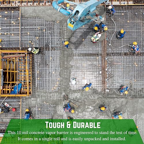 Miniatura 6 de Farm Plastic Supply - Barrera de vapor de hormigón - 10 mil - (14 x 210 pies) - Lona de plástico resistente, lámina de plástico de barrera de vapor
