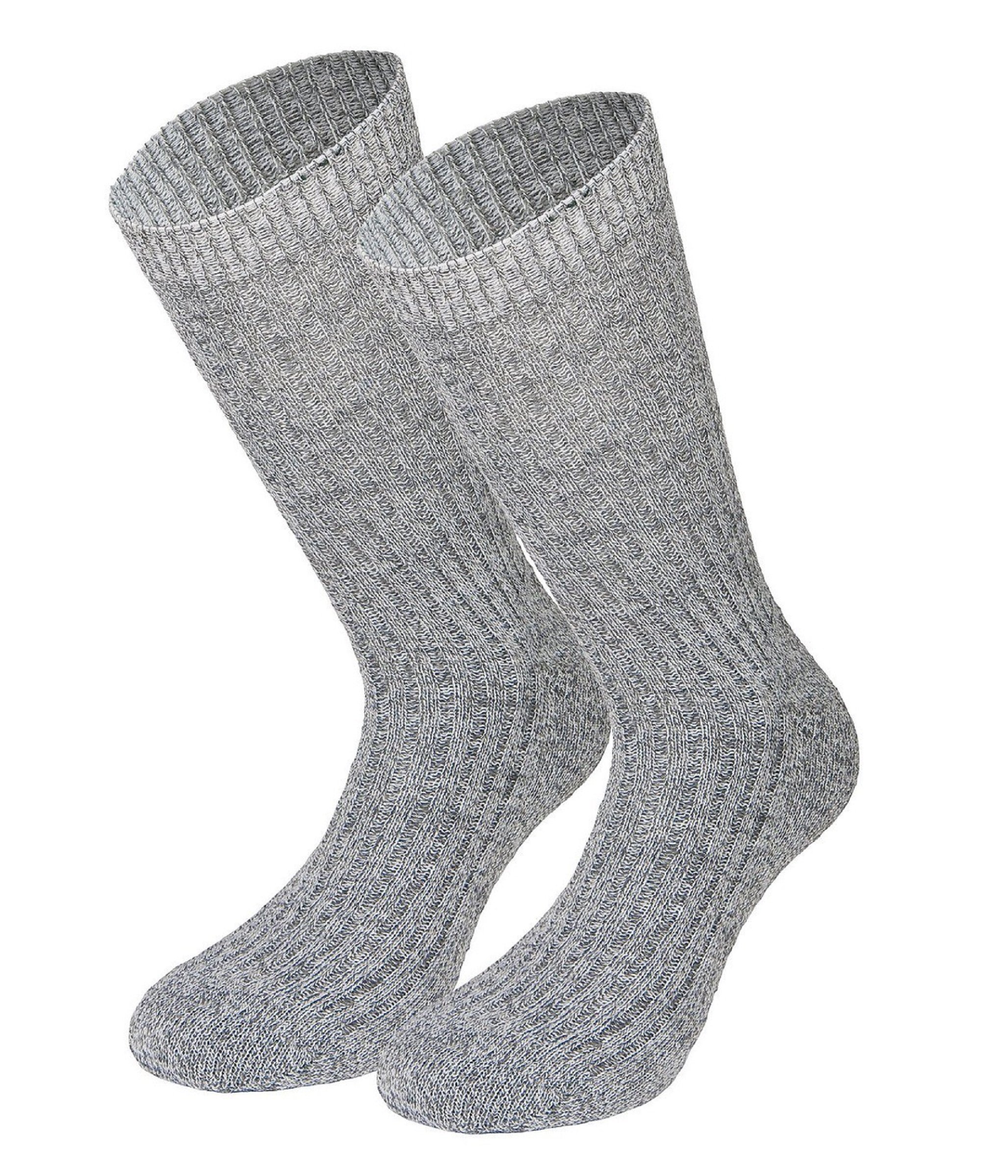 Tobeni Men's Grey 3 Pairs Of Norwegian Socks Without Rubber Waistband Vein-Friendly - Terry Sole 100% Wool Colour Size Eu 43-46 / Uk 9-11