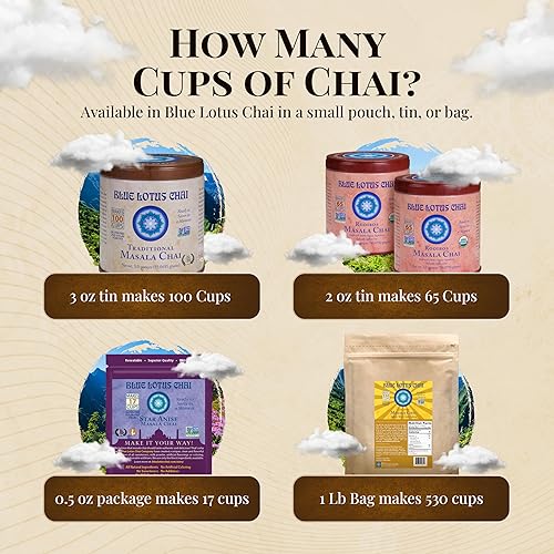 Miniatura 15 de Blue Lotus Chai - Masala Chai de anís estrellado - Hace 530 tazas - Bolsa a granel de 1 libra Masala Chai en polvo con especias orgánicas - Té indio