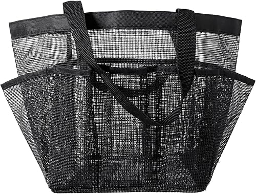 Miniatura 4 de iPEGTOP Organizador de ducha de malla portátil, de secado rápido, organizador de baño y artículos de aseo para colgar con 9 bolsillos de