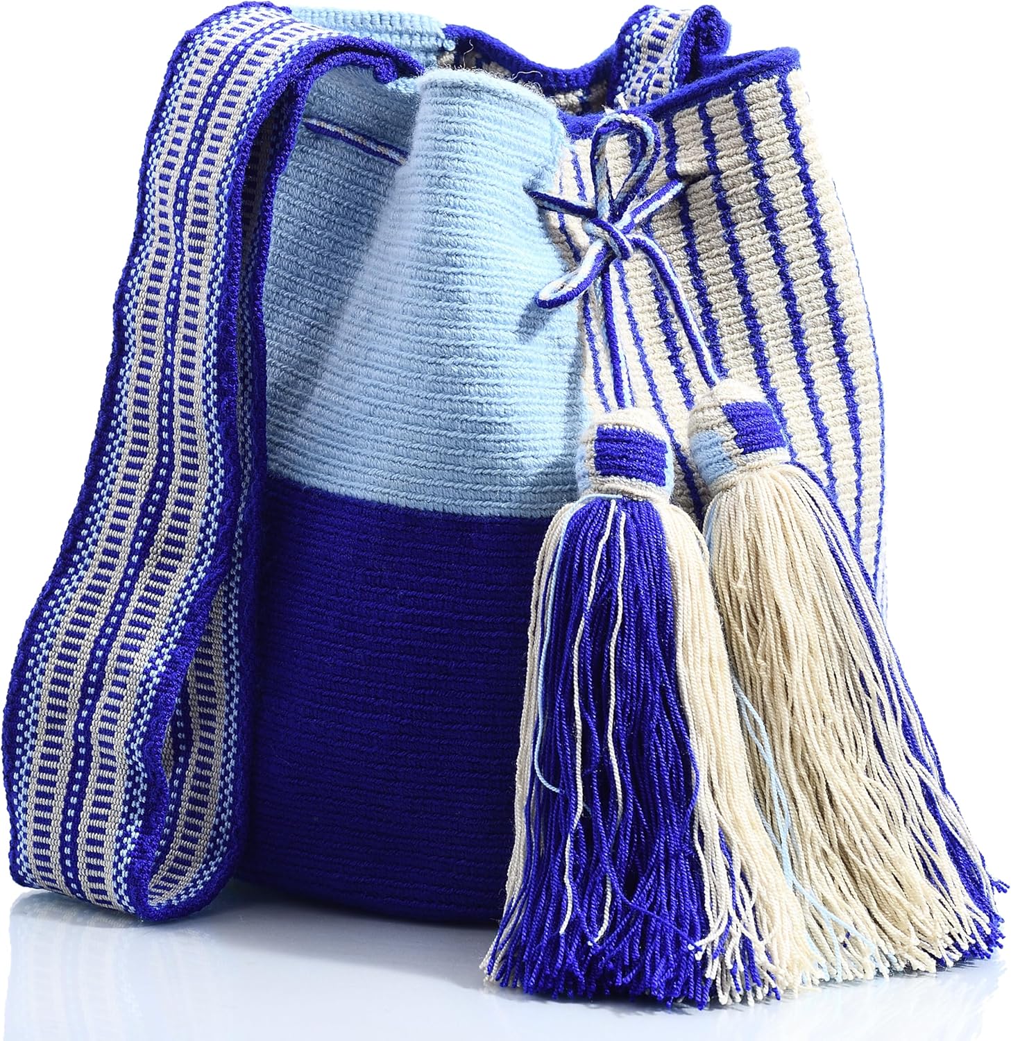 WYOU Designer Collection Wayuu Hand-Crochet Woven Bag - Boho Crossbody, Colorful Purses for Women