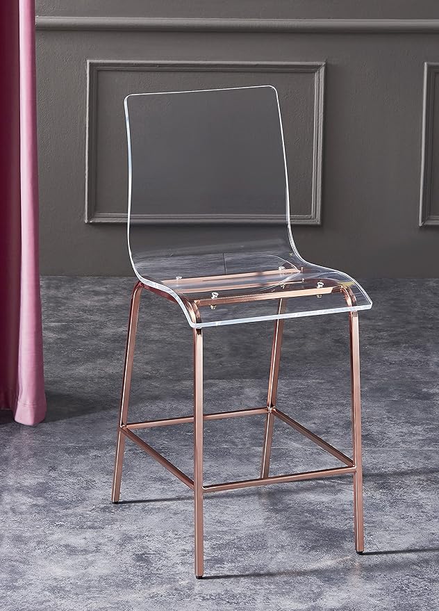 Audrey Living Virginia Clear Acrylic Back and Seat Kitchen