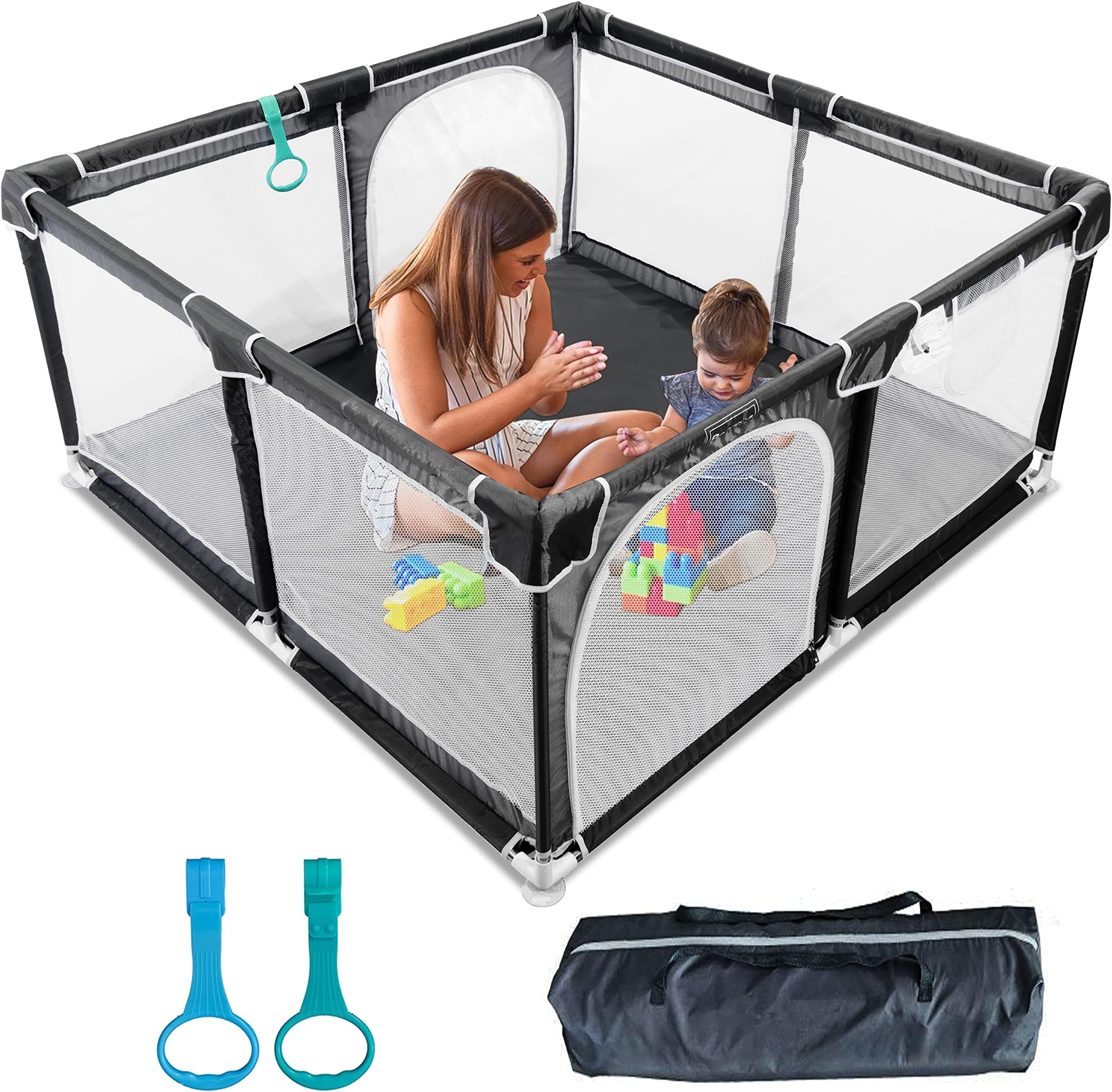 Momax Baby Playpen with Mat 47"x47" Play Pen for Babies