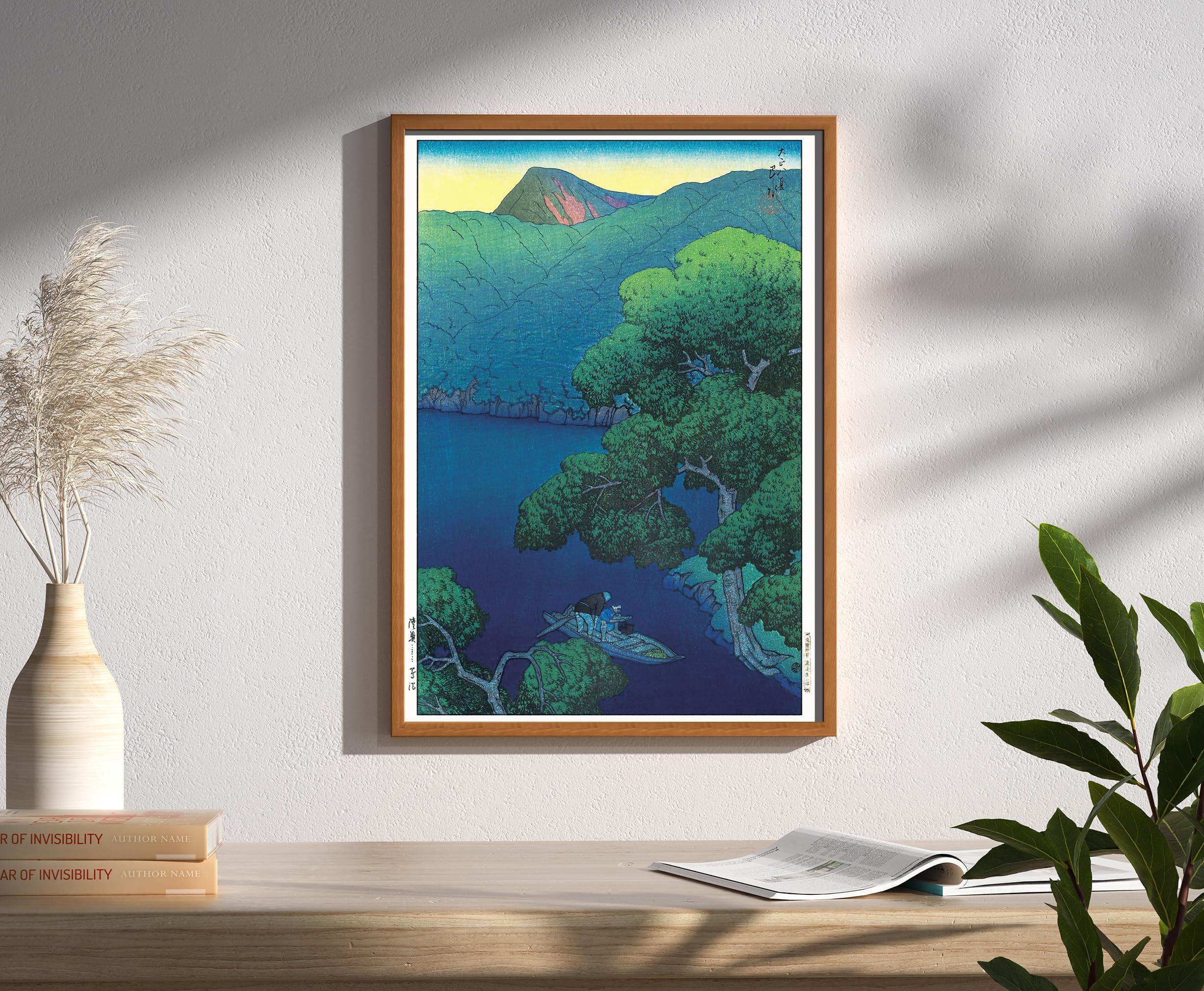 Amazon.co.jp: 陸奥 蔦沼 A3フレーム入(44×32cm) 川瀬巴水 木版画複製