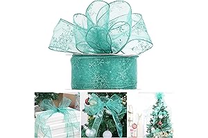 Teal Wired Christmas Ribbon
