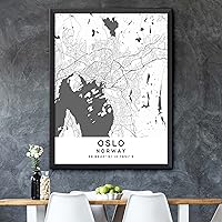 Vista 5 de Map of Oslo, Norway, Light 2 (8x10)