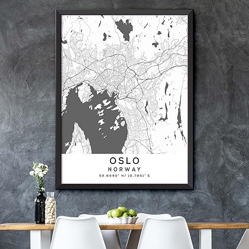 Miniatura 5 de Map of Oslo, Norway, Light 2 (8x10)