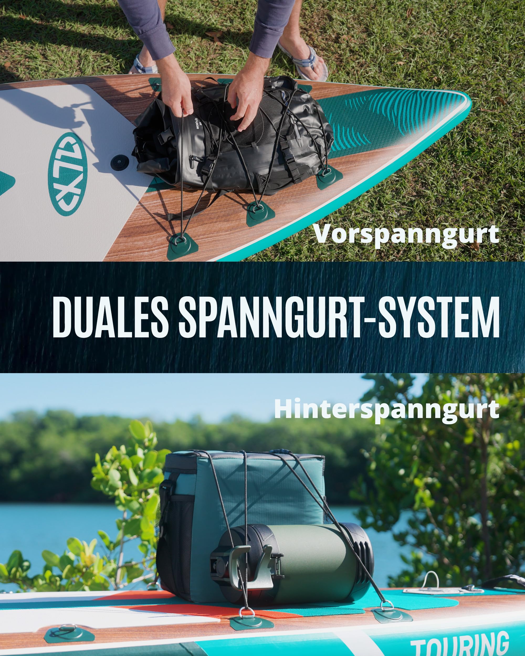 ZLX Stand Up Paddling Board 350x83cm, anfängerfreundliches SUP Board mit Abnehmbarer Mittelfinne für Stabilität oder Geschwindigkeit, Touren Stand Up Paddle für alle Könnerstufen, 200kg Tragkraft