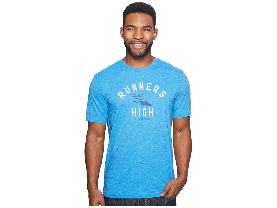 

Life is Good Runners High Cool Tee (Marina Blue) Men's Short Sleeve Pullover