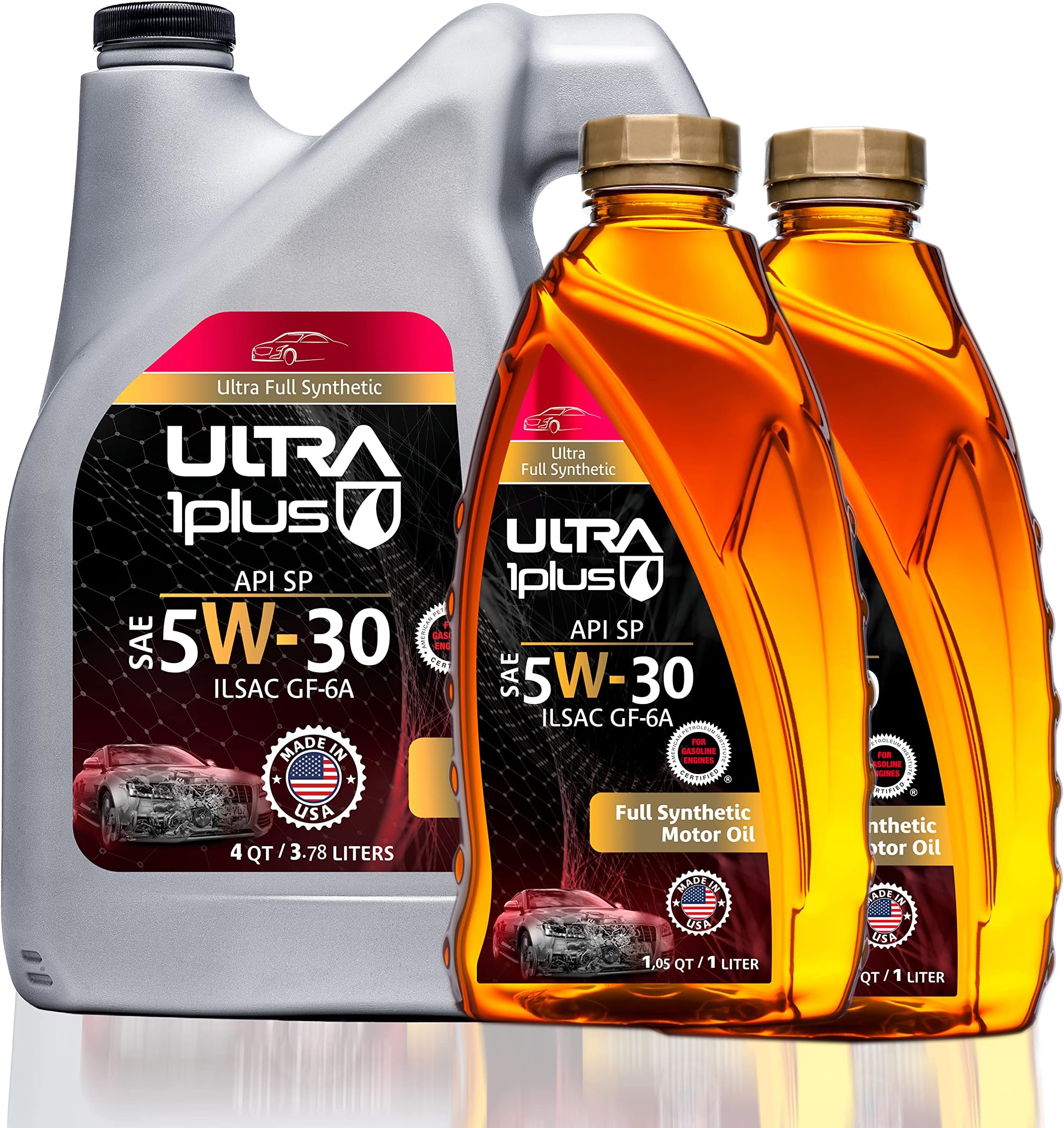 ULTRA 1PLUSSAE 5W-30 Full Synthetic Motor Oil API SP ILSAC GF-6A - 5W30 motor oil, 6 Quarts
