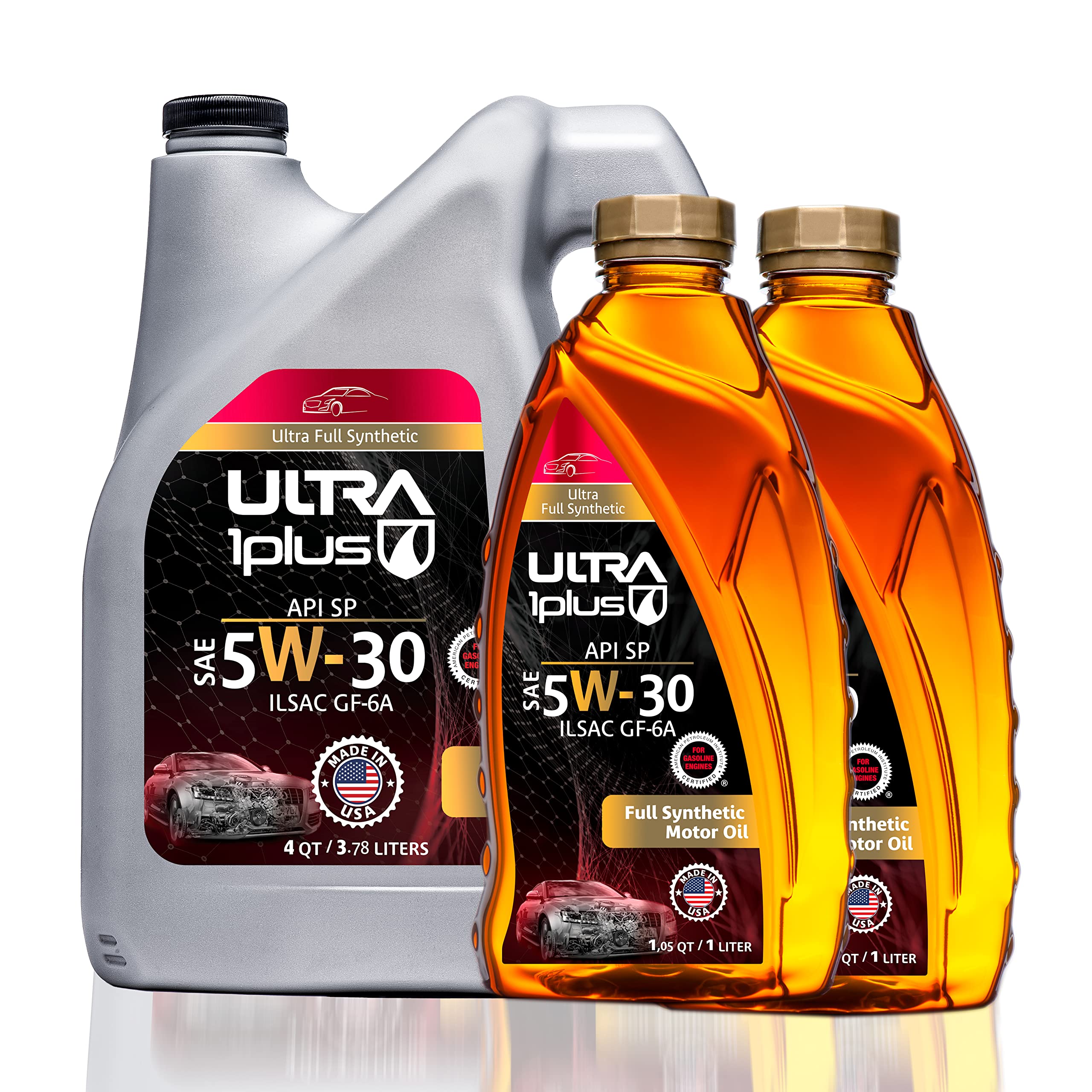 ULTRA 1PLUSSAE 5W-30 Full Synthetic Motor Oil API SP ILSAC GF-6A - 5W30 motor oil, 6 Quarts