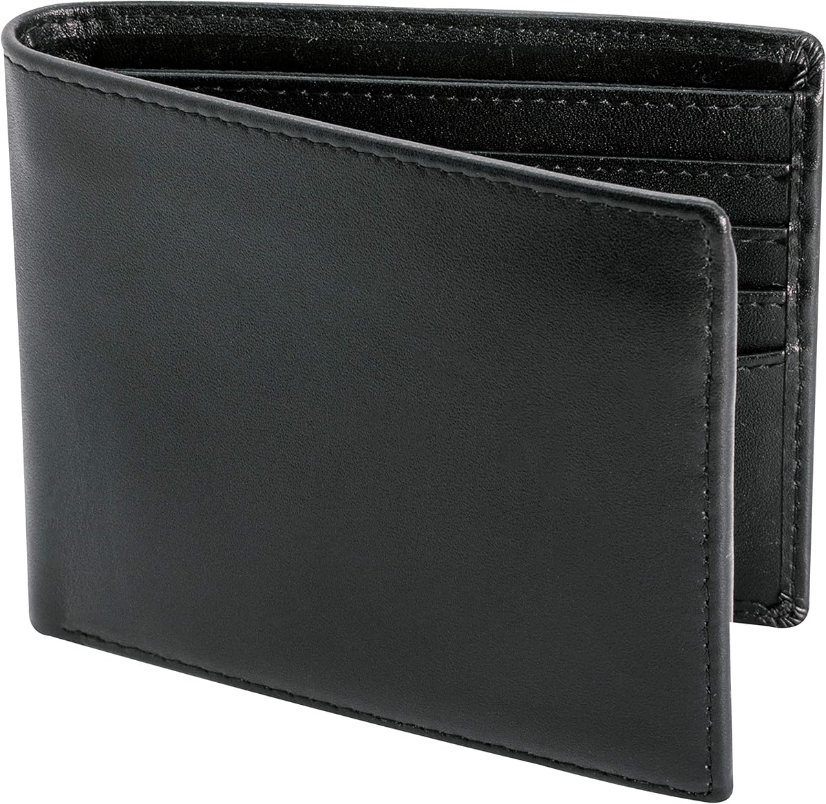 Top Grain Leather Wallet for Men | RFID Blocking | Extra Capacity Bifold Wallet with 2 ID Windows | Ultra Strong Stitching | Slim Billfold with 8 Card Slots | Gift for Him