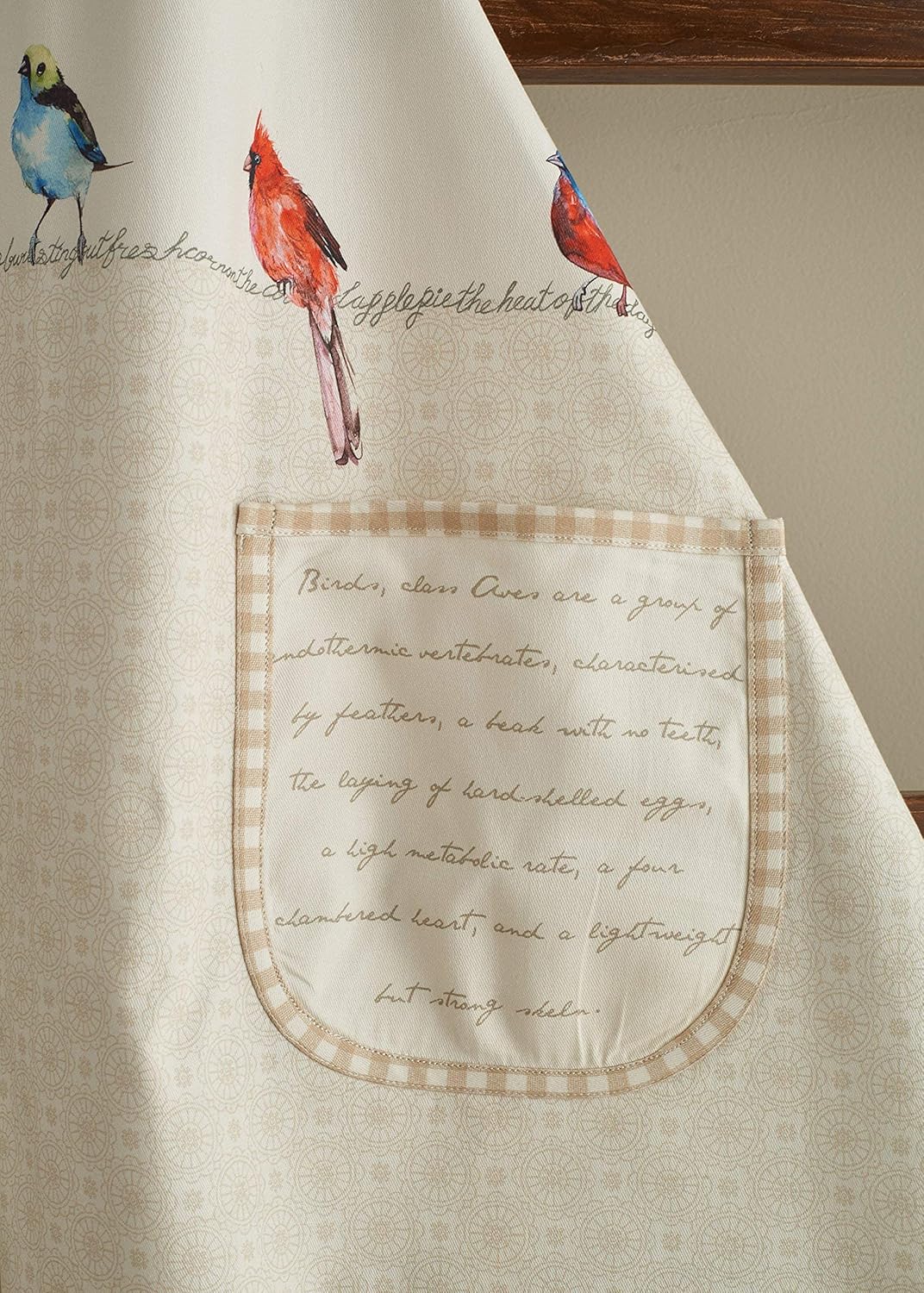 Maison d' Hermine Birdies on Wire Bundle Set 100% Cotton Apron (27.50 Inch by 31.50 Inch) and Oven Mitt (7.5 Inch by 13 Inch)/Pot Holder (8 Inch by 8 Inch)